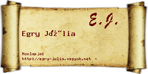 Egry Júlia névjegykártya
