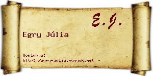 Egry Júlia névjegykártya